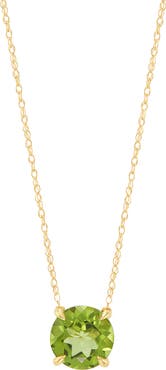 Frankie & Zoe 10K Yellow Gold Round Peridot Pendant Necklace
