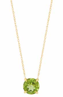 Frankie & Zoe 10K Yellow Gold Round Peridot Pendant Necklace