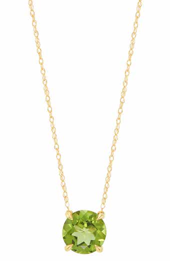 Frankie & Zoe 10K Yellow Gold Round Peridot Pendant Necklace