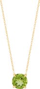 Frankie & Zoe 10K Yellow Gold Round Peridot Pendant Necklace