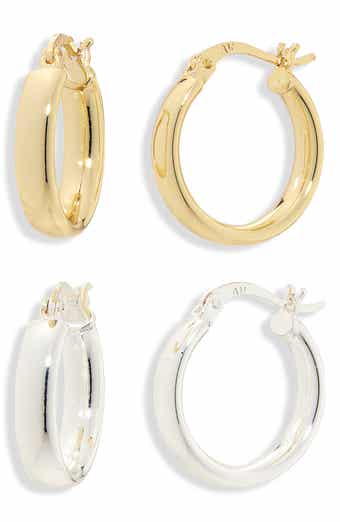 ARGENTO VIVO Set of 2 Wide Flat Hoop Earrings