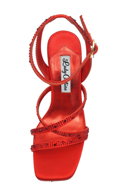 Lady Couture Rhinestone Wedge Sandal In Red