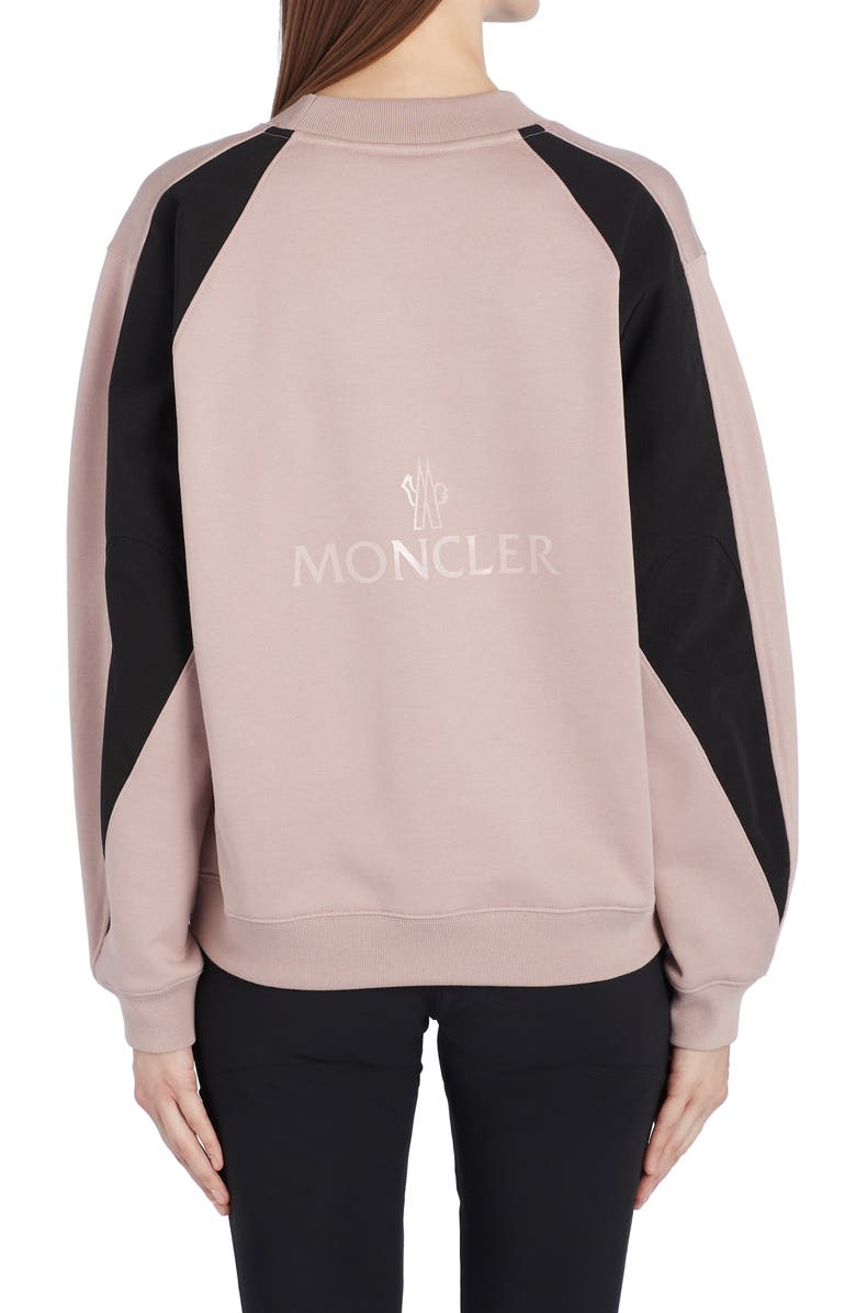 Moncler Logo Colorblock Cotton Sweatshirt, Alternate, color,