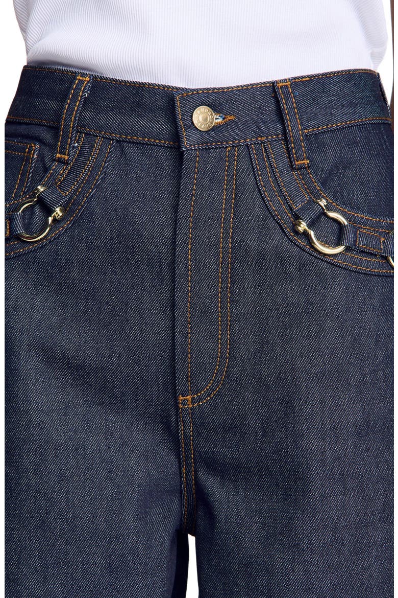 Barrel jeans with metal details, Main, color, Blue jean