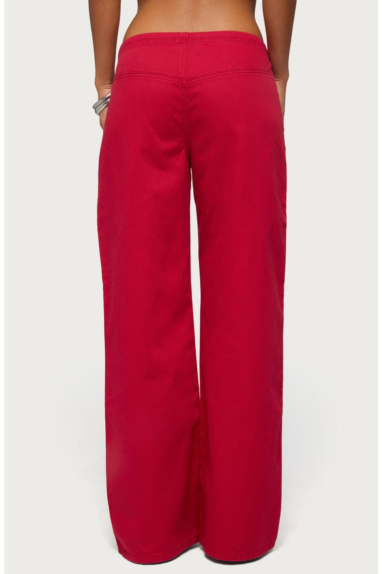 Kala Grommet Low Rise Baggy Jeans, Alternate, color, BURGUNDY