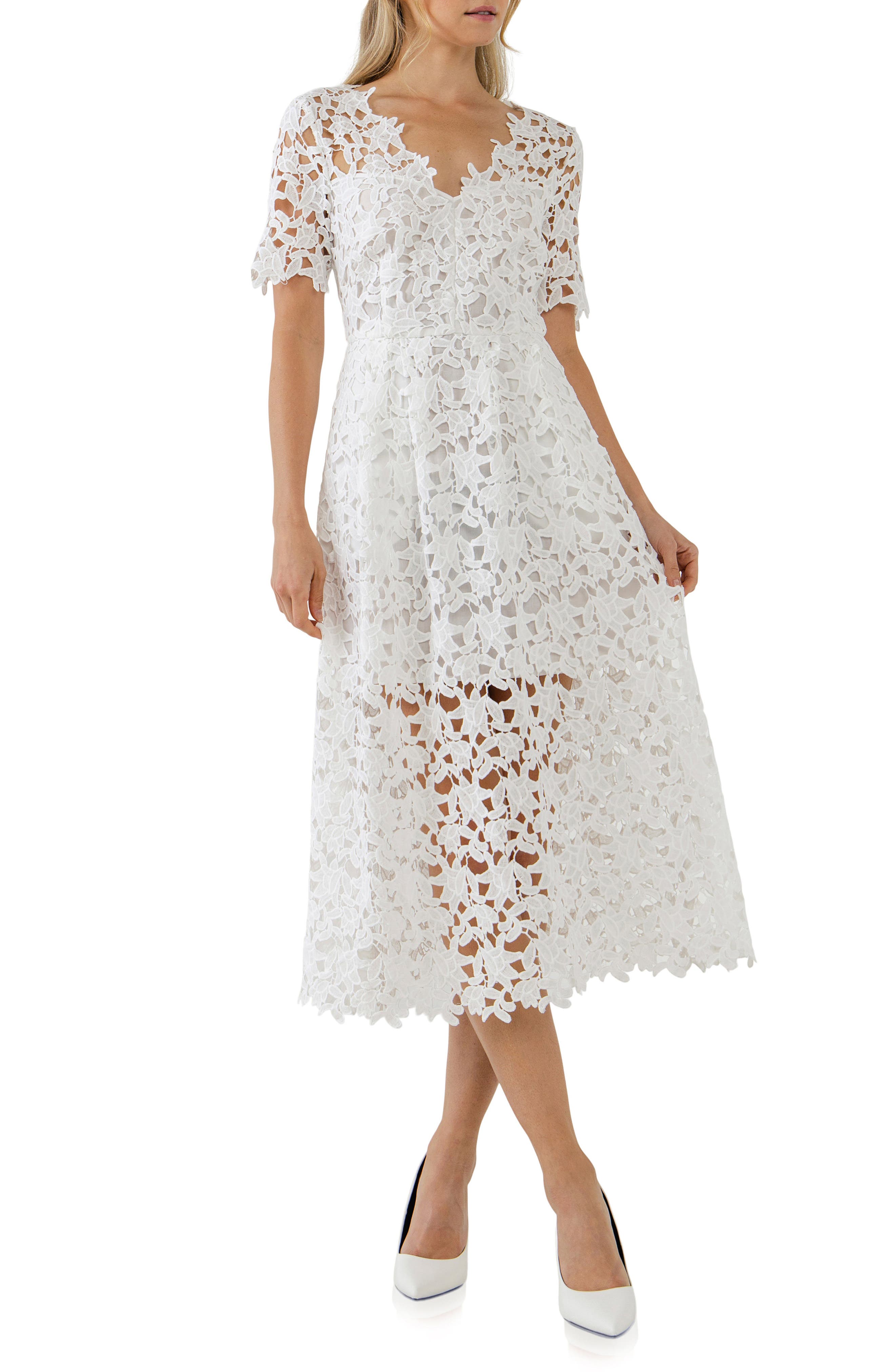 Allover Lace Midi Dress - image 3