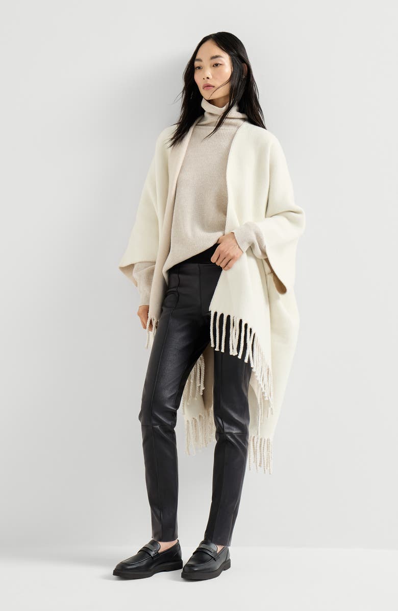 Brunello Cucinelli Stretch nappa leggings, Alternate, color, Black