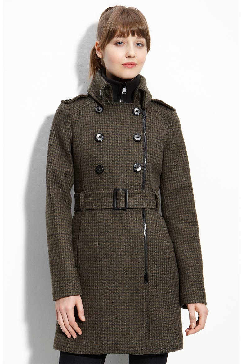Soïa & Kyo Houndstooth Coat, Alternate, color, OLIVE