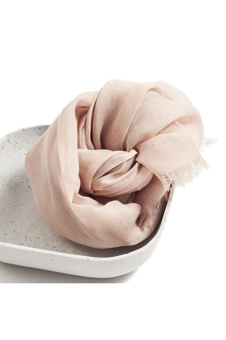 Hand Woven Linen Scarf, Alternate, color, Oat