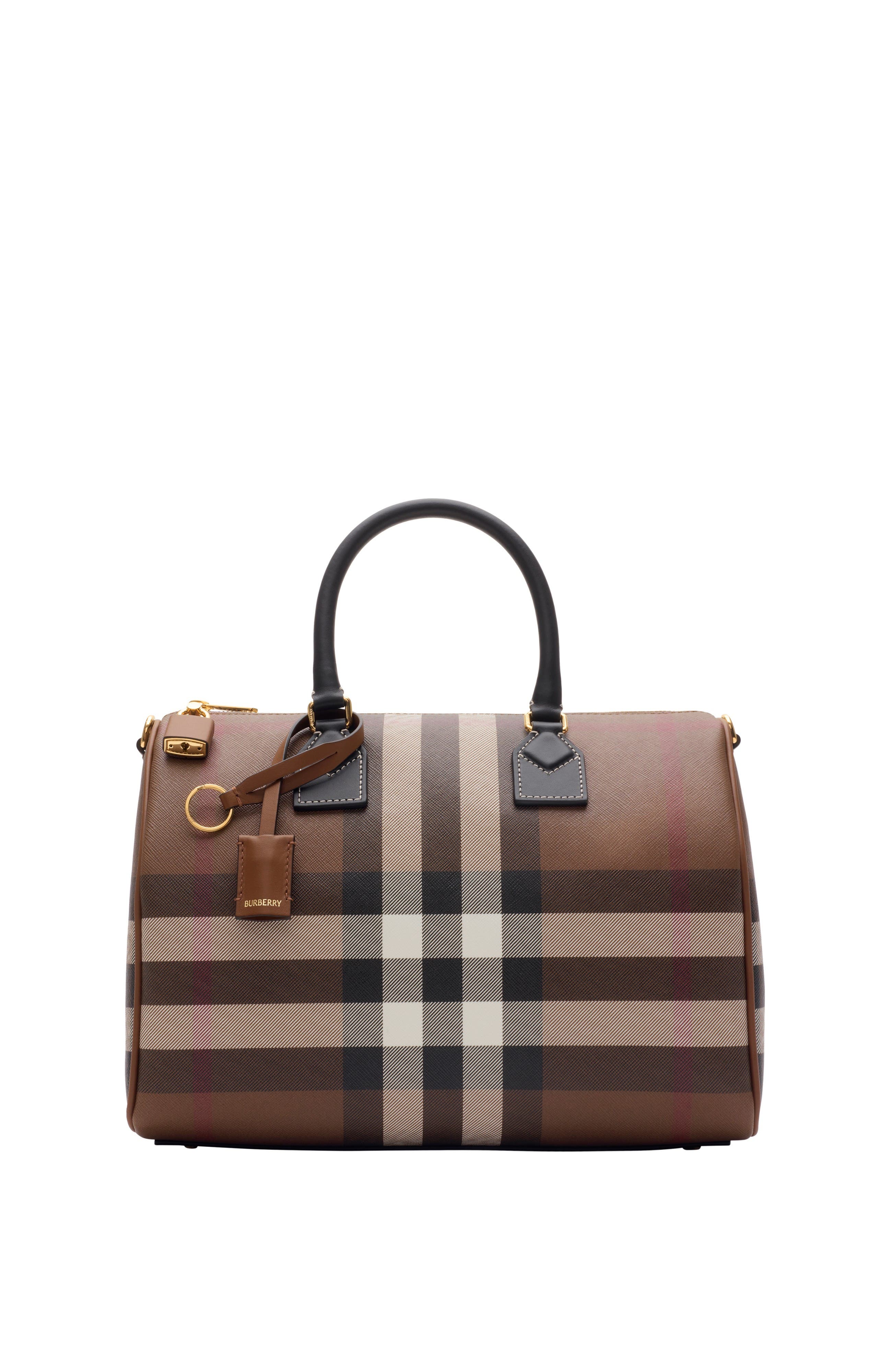Burberry Medium Check Bowling Bag, Main, color, 