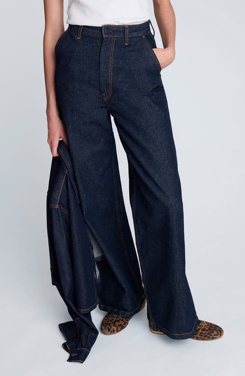 Kenneth Cole Wide Leg Trouser Jeans In Blue
