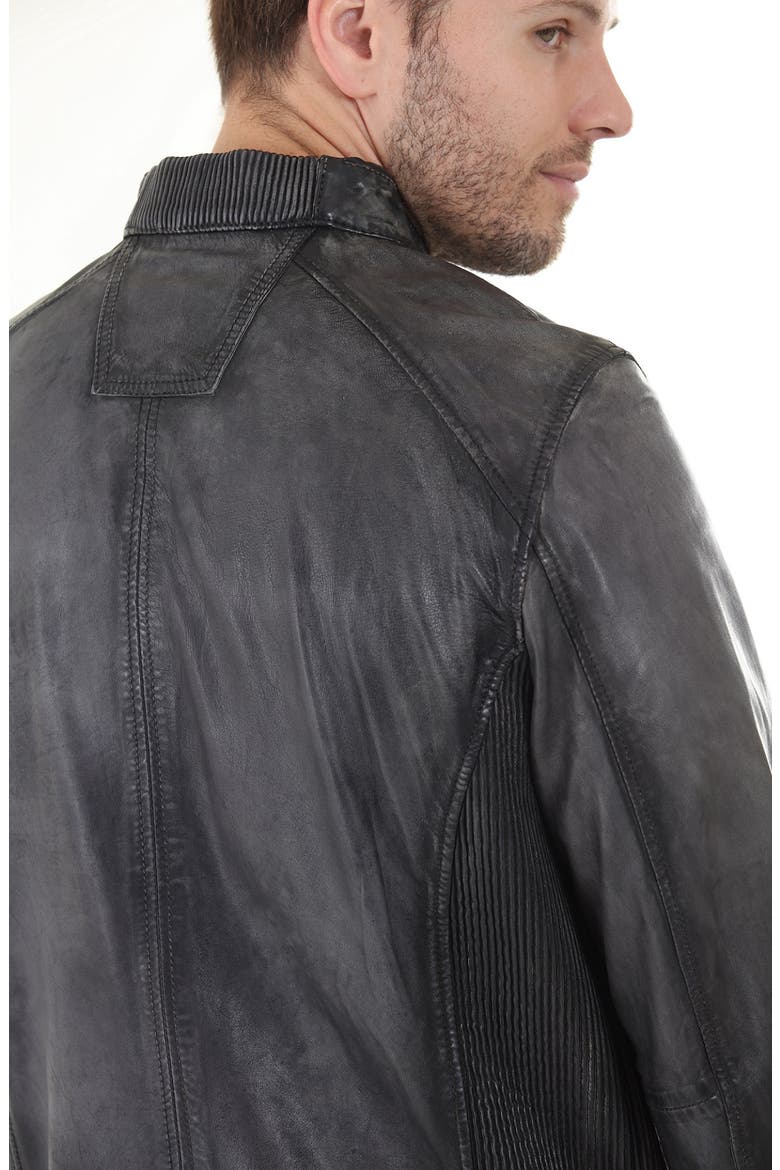 Leather Moto Jacket, Alternate, color, CHARCOAL