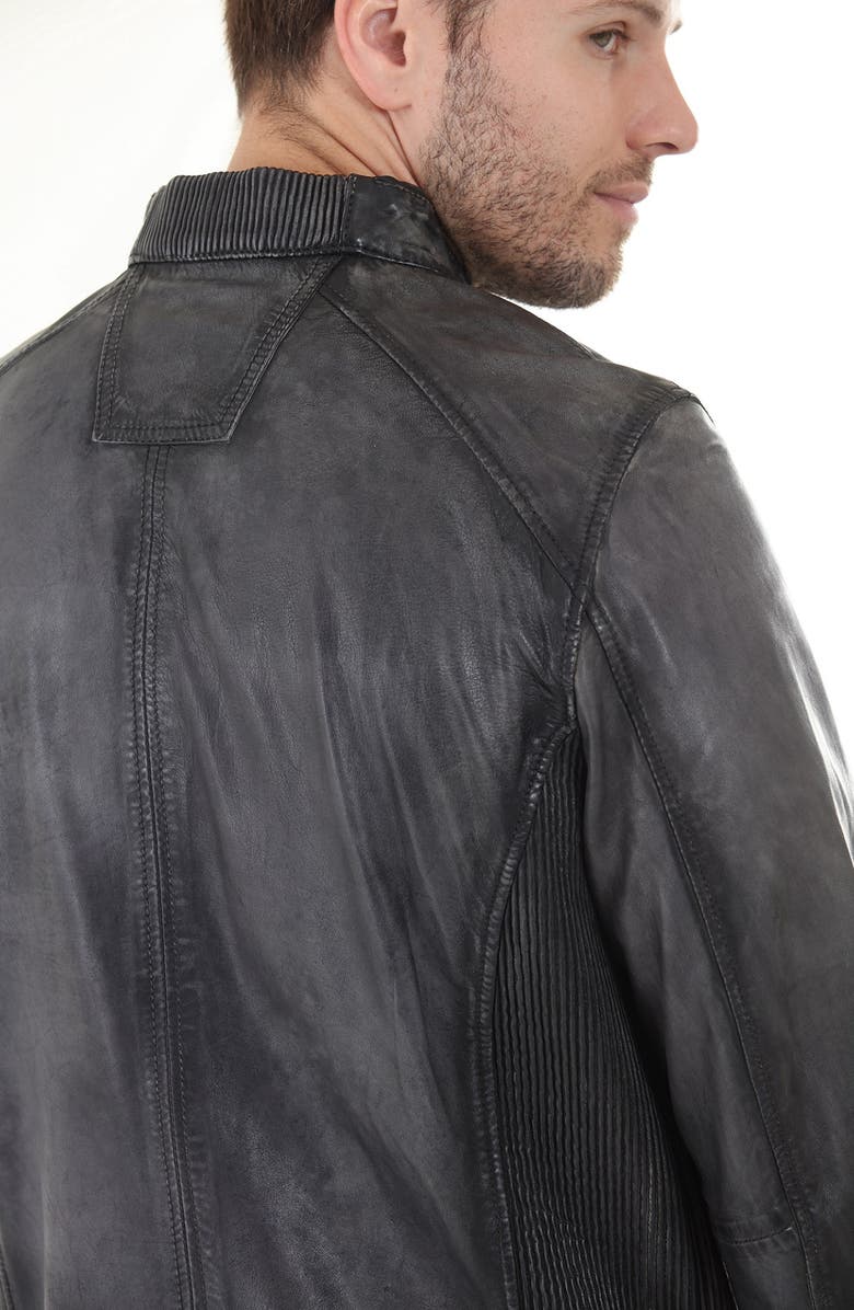 Missani Le Collezioni Leather Moto Jacket, Alternate, color, Charcoal