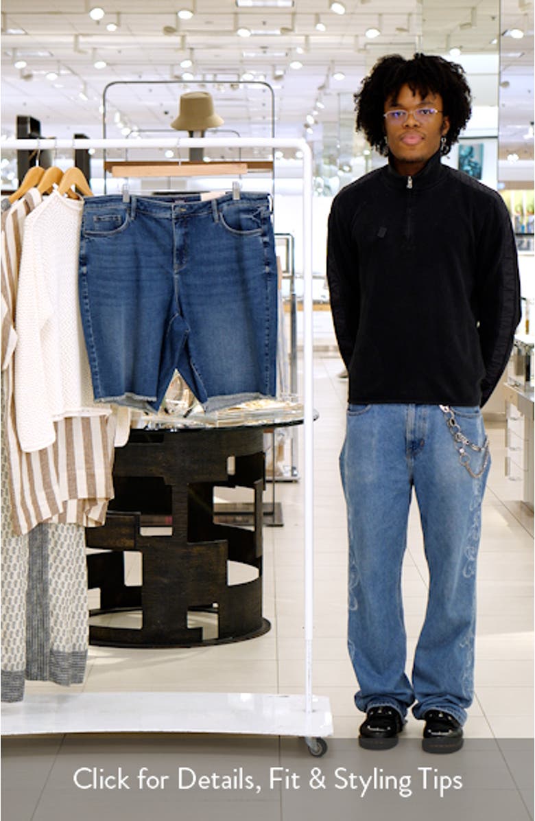 Lilly Fray Hem Denim Shorts, sales video thumbnail