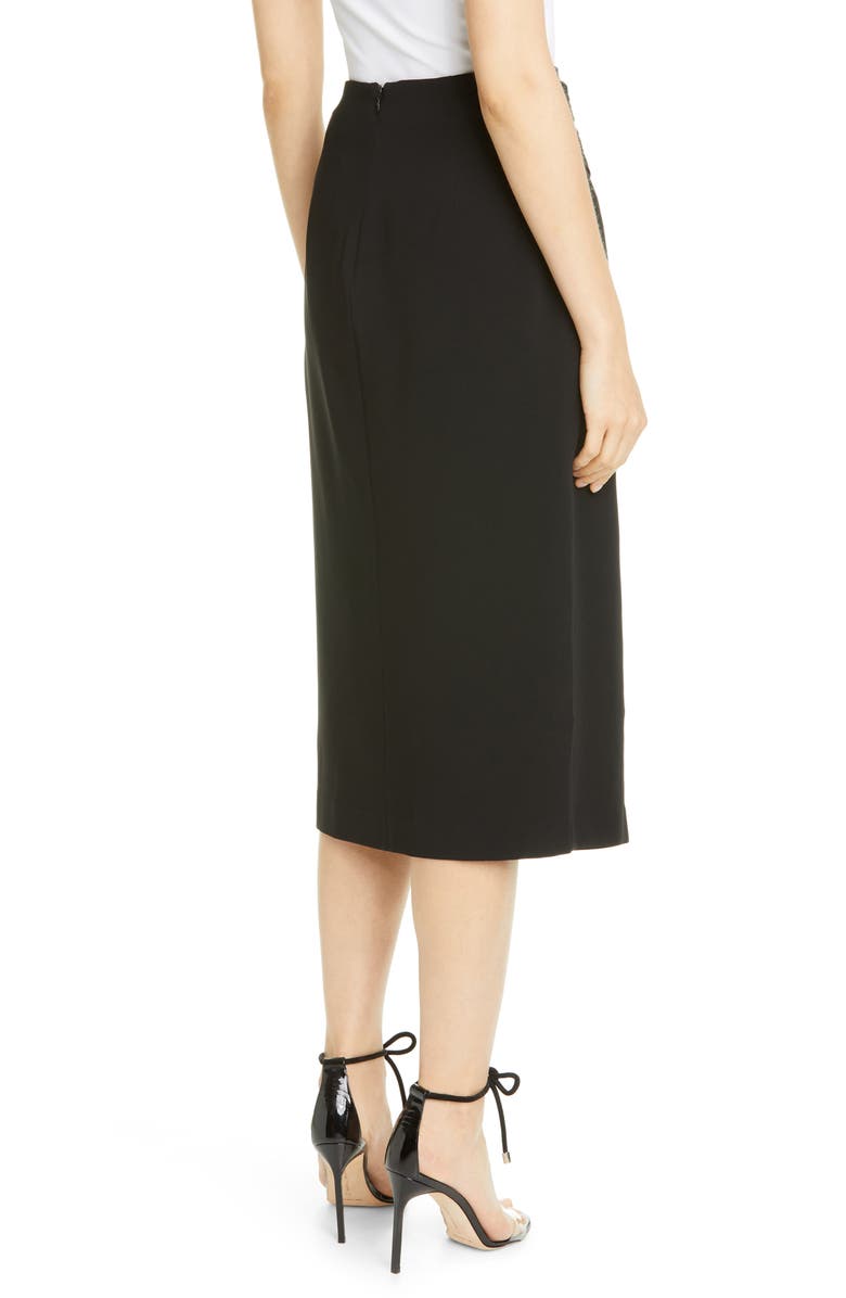 Cinq à Sept Tess Grommet Double Belt Crepe Midi Skirt, Alternate, color,