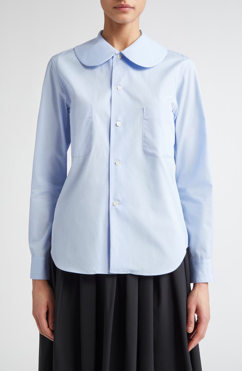 Comme des Garçons Girl Cotton Broadcloth Button-Up Shirt, Main, color, 