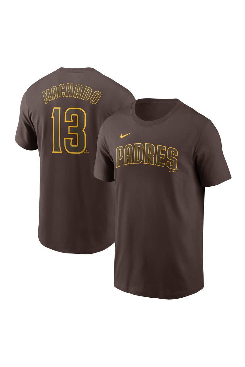 Men's Nike Manny Machado Brown San Diego Padres Fuse Name & Number T-Shirt, Alternate, color, Brown