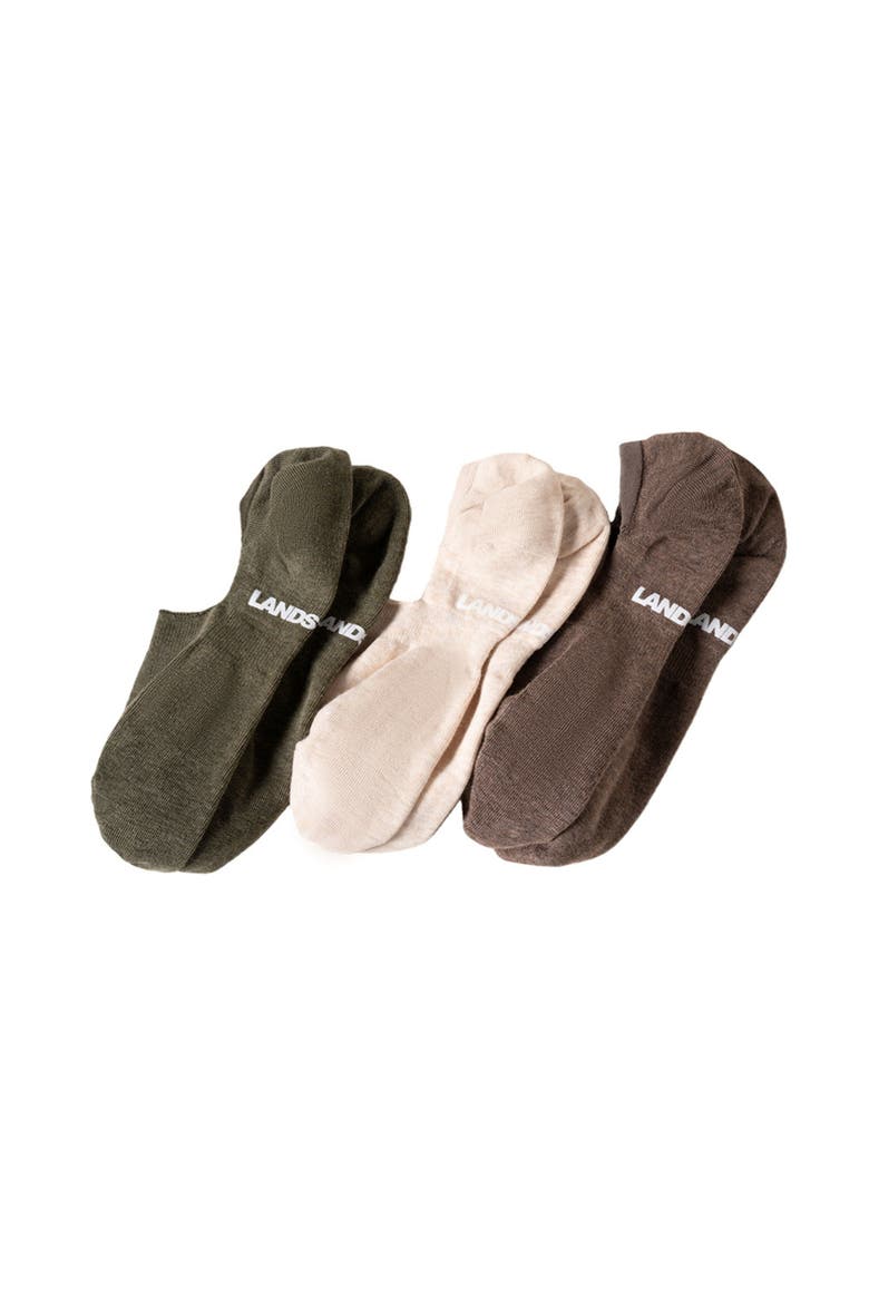 3-Pack Cotton Midcut Liner Socks, Main, color, Dark Olive-Oatmeal-Dark Brown