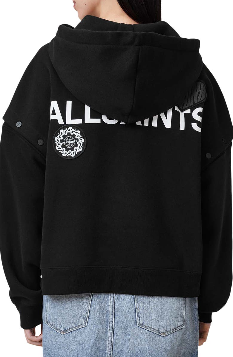 AllSaints Patcher Amphia Cotton Blend Hoodie, Alternate, color, 