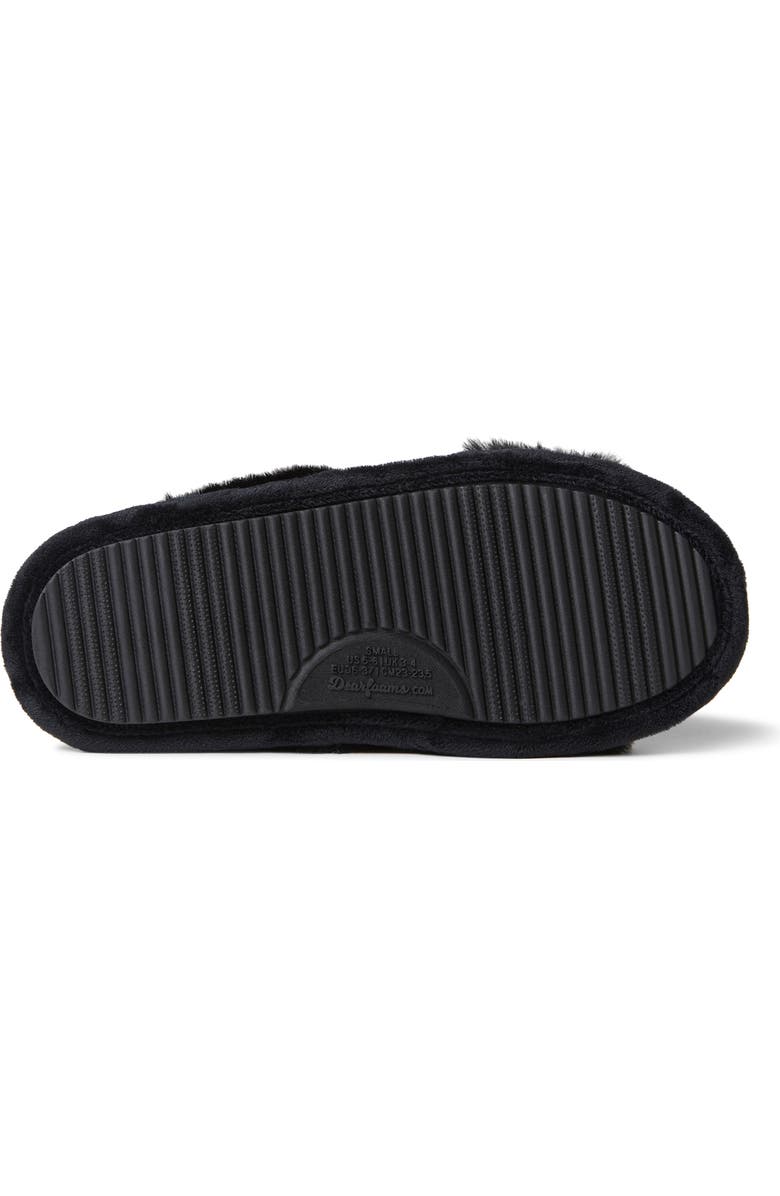 DEARFOAMS Jessica Furry Crossband Slipper, Alternate, color, Black