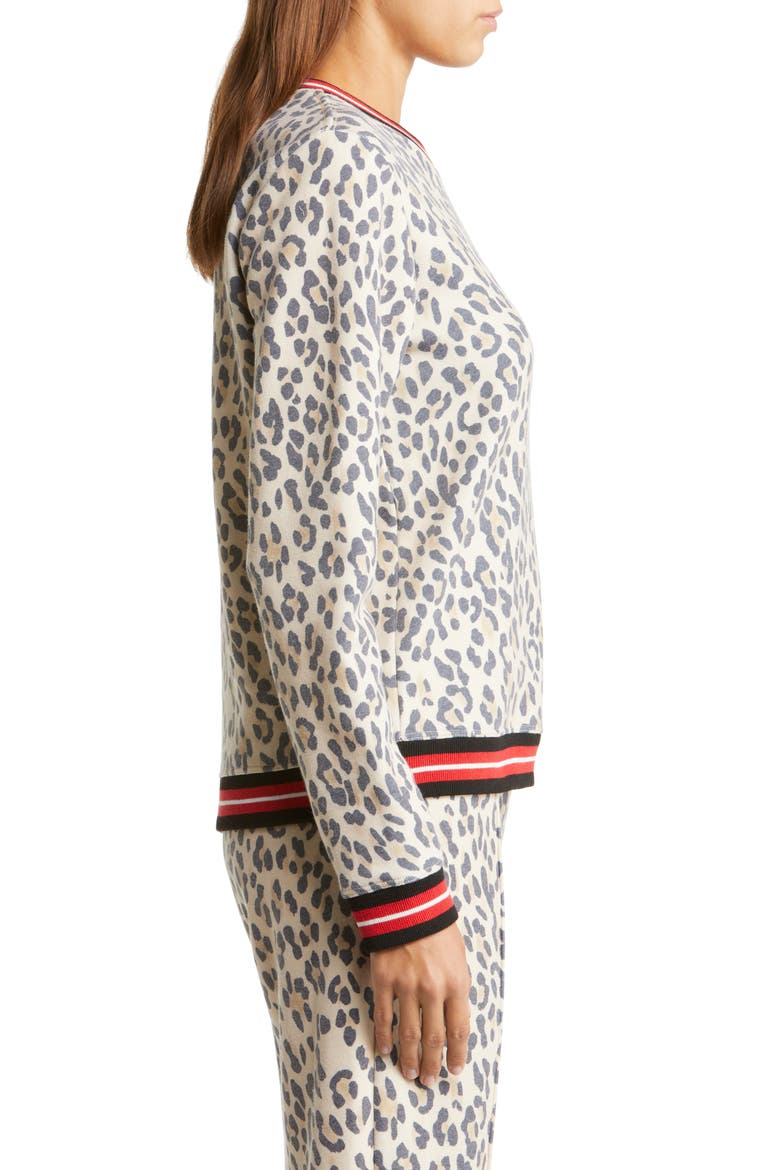 Cheetah Stripe Cotton Blend Lounge Sweatshirt, Alternate, color, CHEETAH