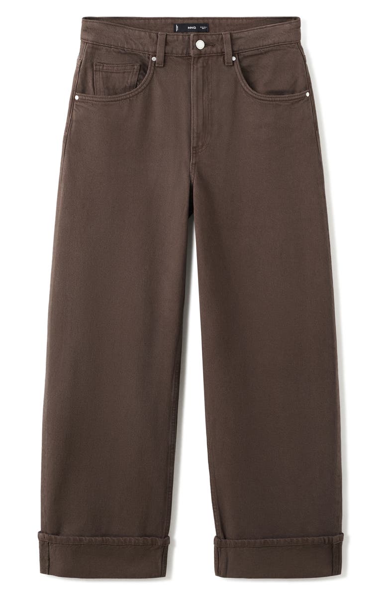 MANGO Cuffed Balloon Jeans, Alternate, color, Chocolate