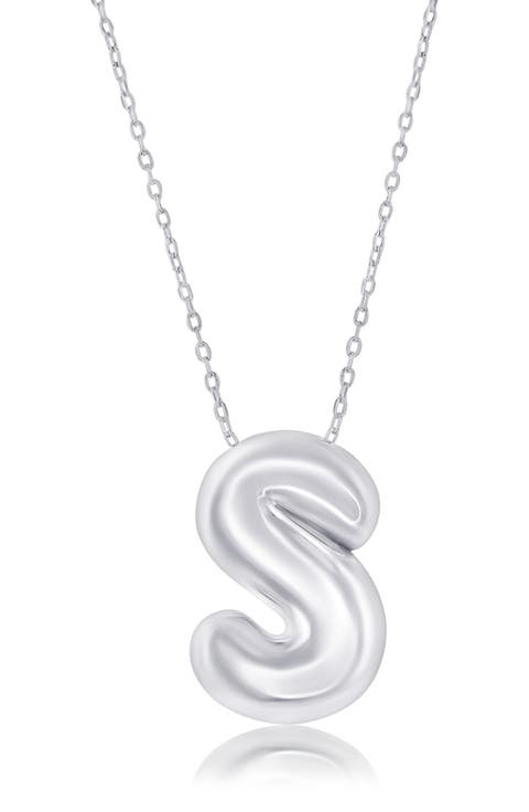 Bubble Initial Pendant Necklace