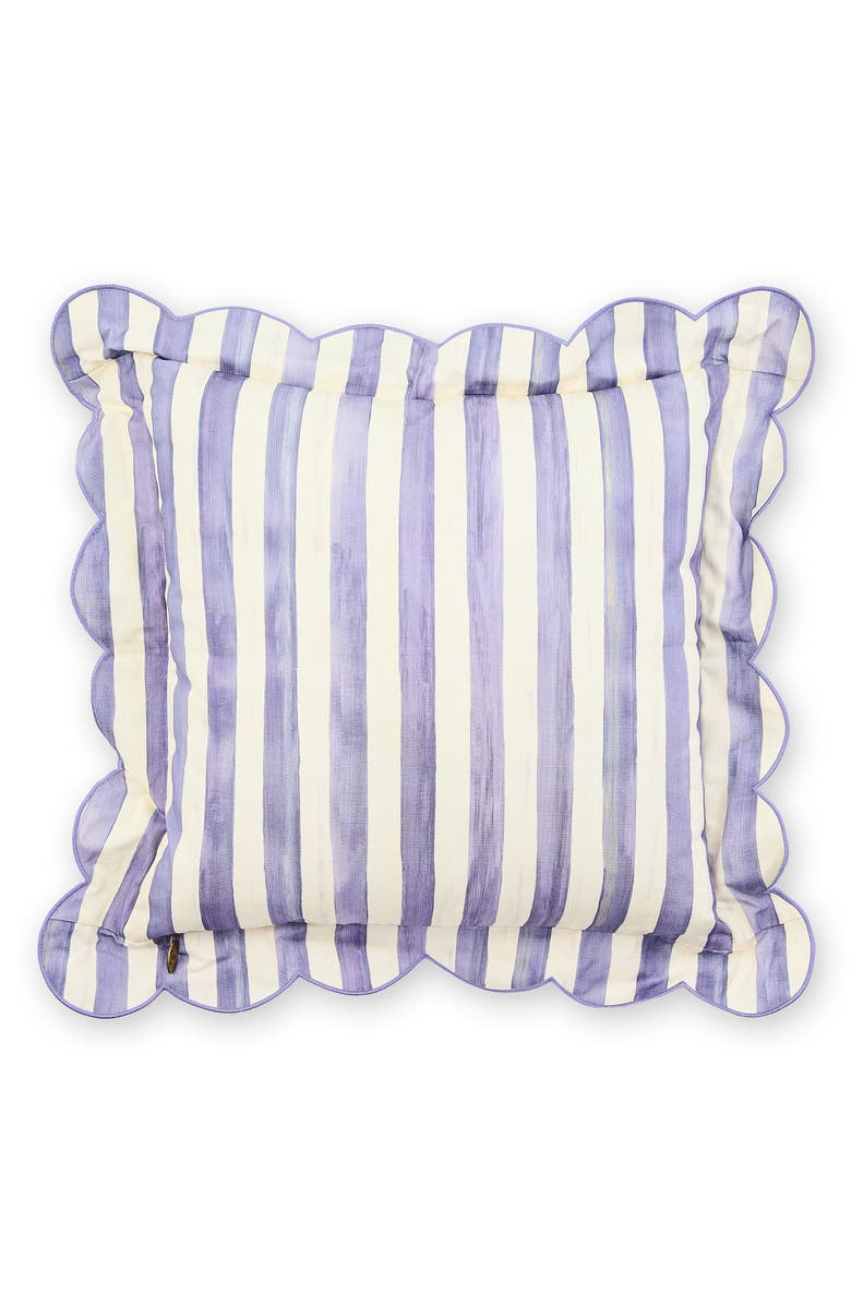 MACKENZIE CHILDS Violet Check Reversible Scalloped Throw Pillow, Alternate, color, Violet