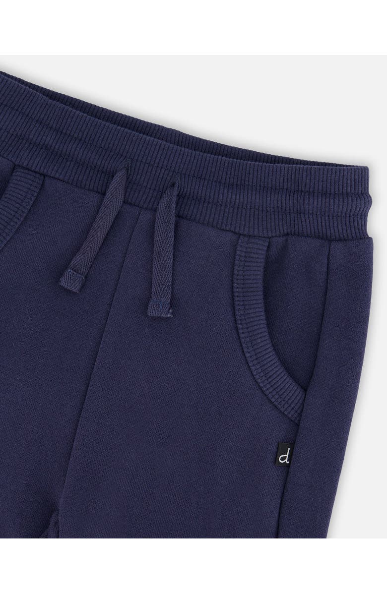 Deux par Deux Ribbed Waistband French Terry Pants, Alternate, color, Blue