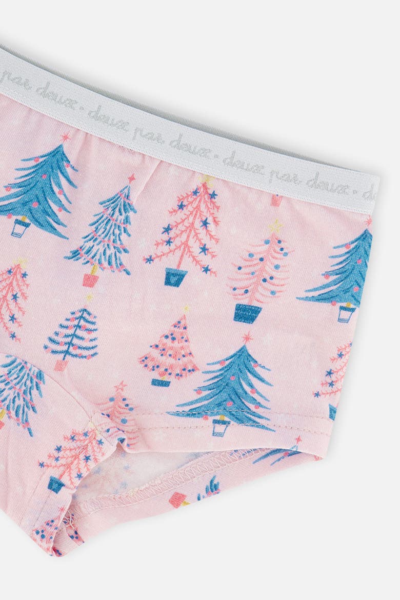 Holiday Organic Cotton Full Coverage 3-Pack Boyshort Panties, Alternate, color, Holiday Print