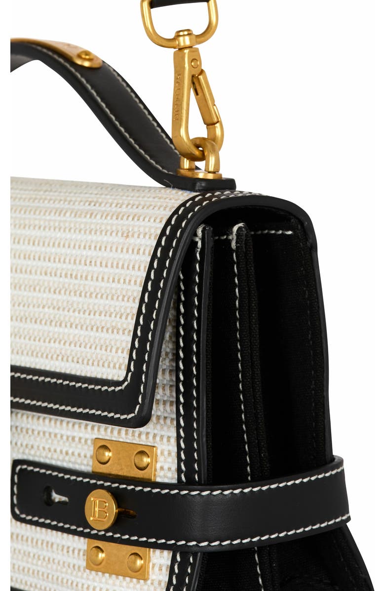 Balmain Raffia B-Buzz Shoulder 24 Bag, Alternate, color,