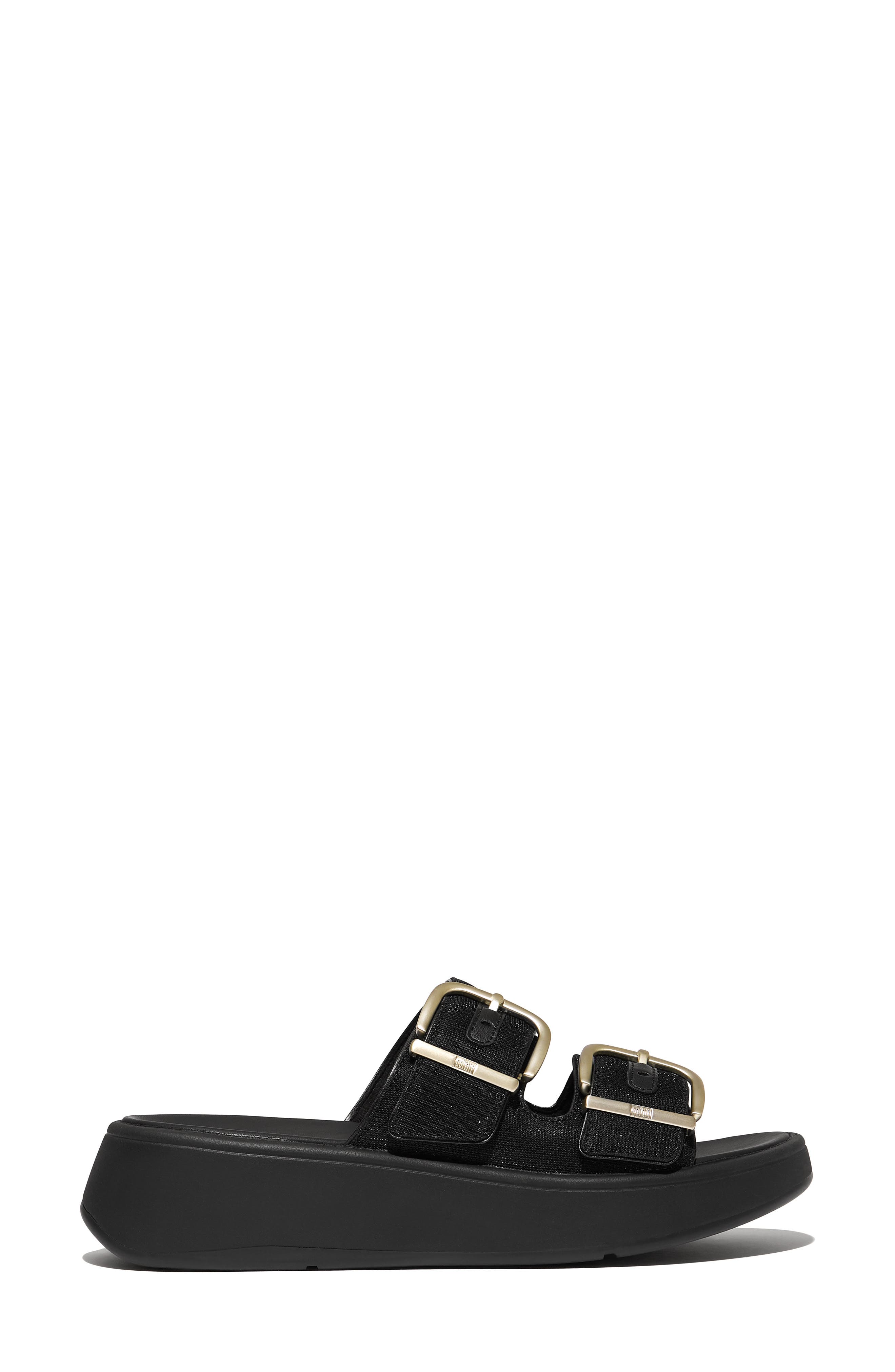 FitFlop F-Mode Shimmer Buckle Sandal, Alternate, color, 