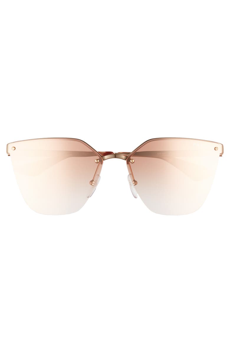 Prada 63mm Mirrored Gradient Oversize Sunglasses, Alternate, color, Gold Pink