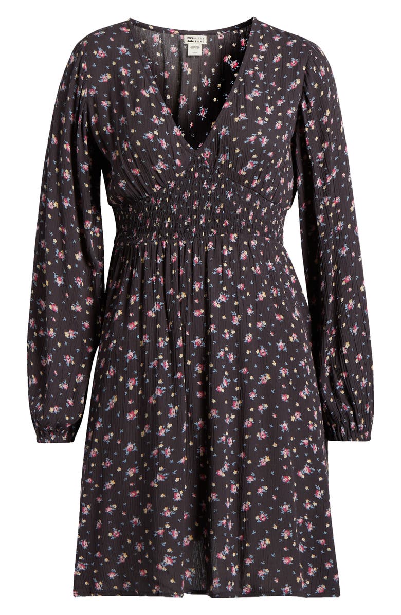 Billabong In Ur Dreams Long Sleeve Smocked Waist Minidress | Nordstromrack