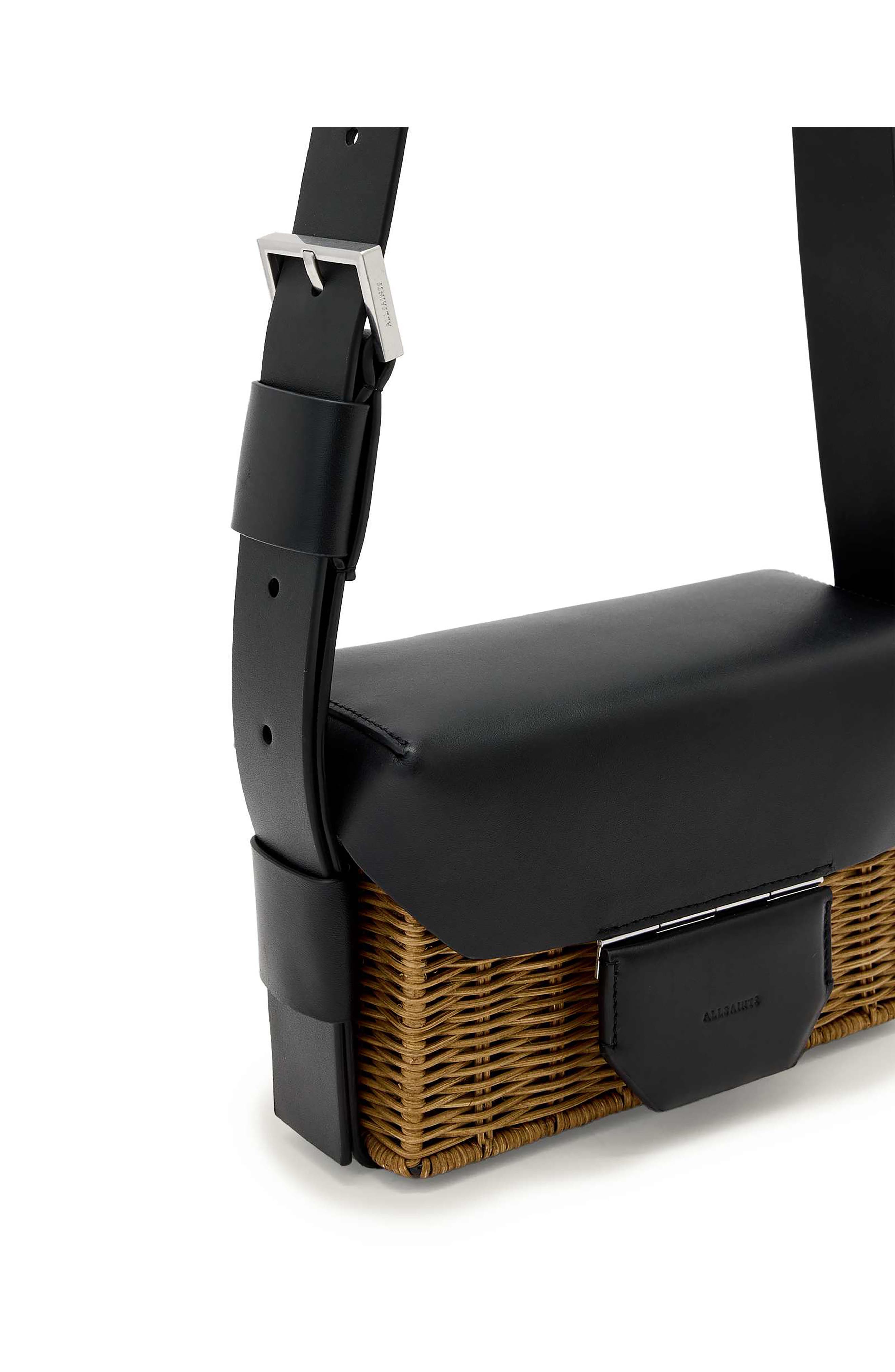Monique Wicker Crossbody, Alternate, color, BISCUIT/BLACK