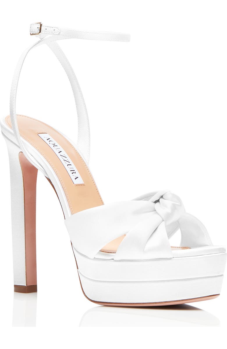 Aquazzura Cupid Platform Sandal, Main, color, White
