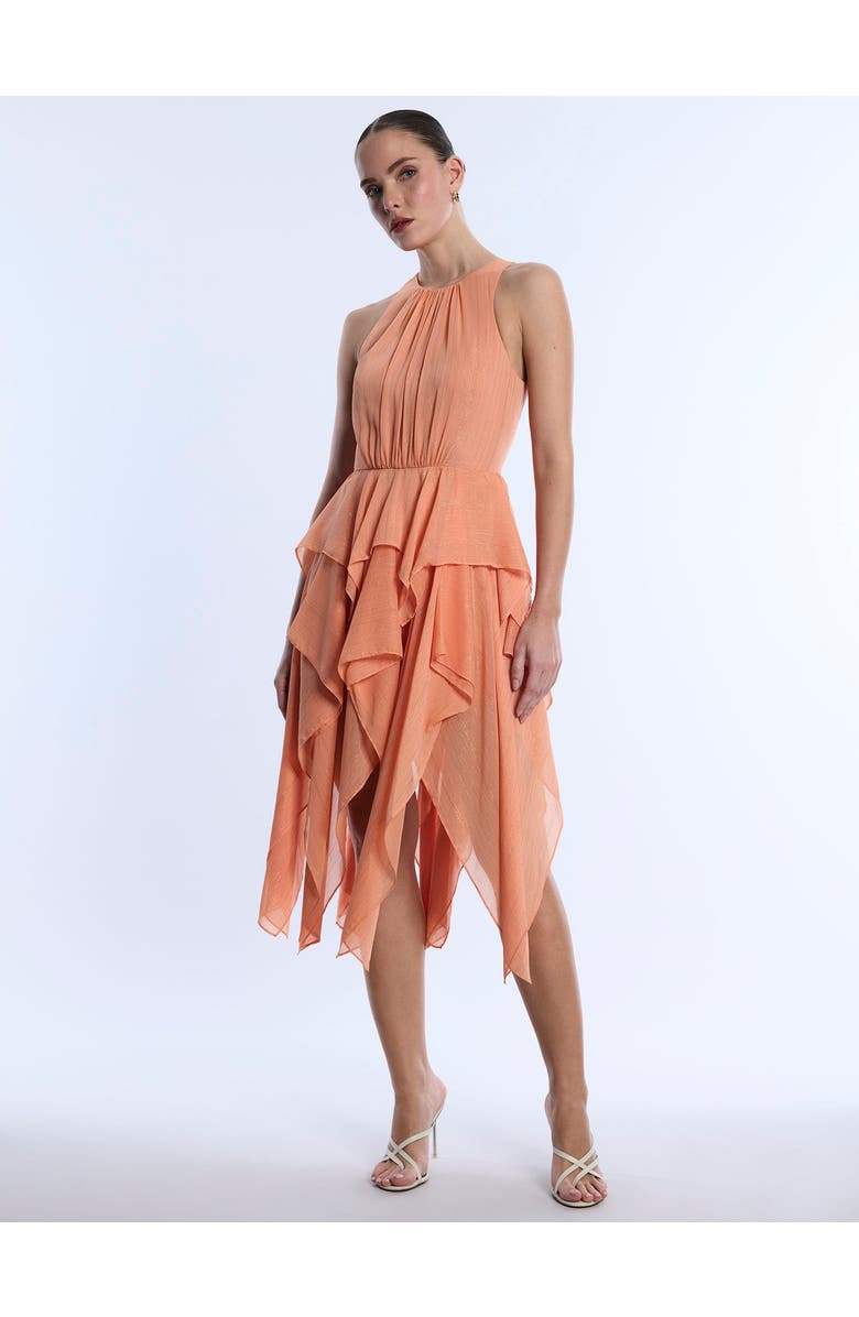 BCBGMAXAZRIA Ruffle Skirt Dress, Alternate, color, Apricot