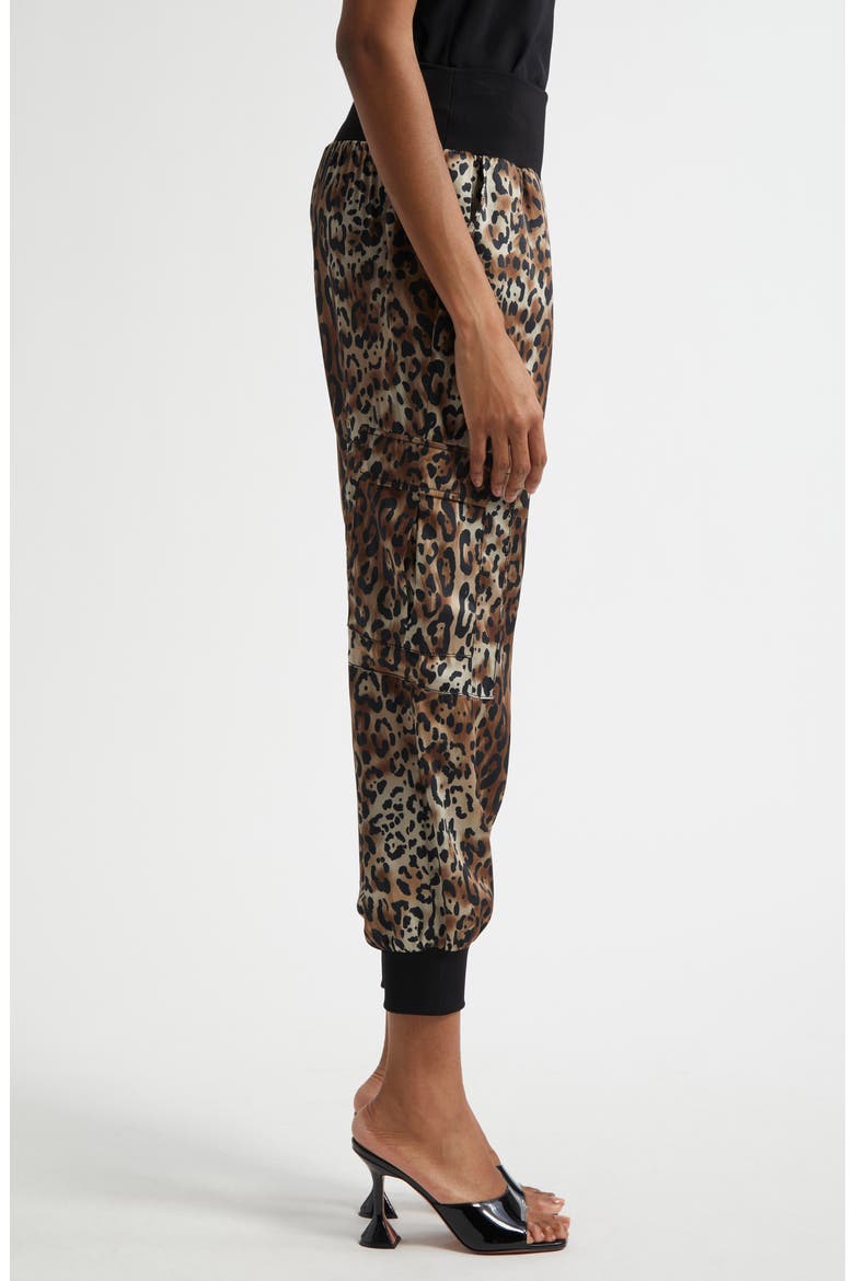 Giles Leopard Print Cargo Joggers, Alternate, color, BLACK/ SAHARA