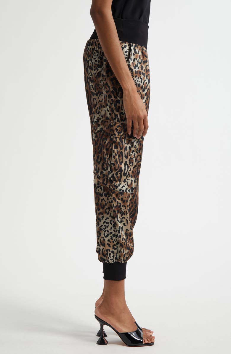 Cinq à Sept Giles Leopard Print Cargo Joggers, Alternate, color, Black/ Sahara