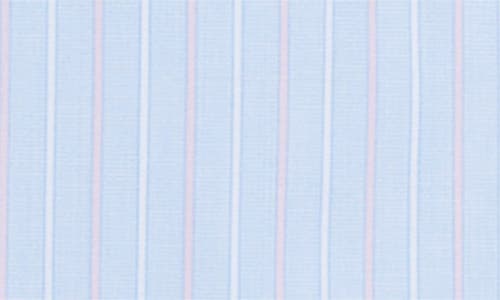 Versace Medusa Embroidered Stripe Cotton Poplin Button-up Shirt In Blue