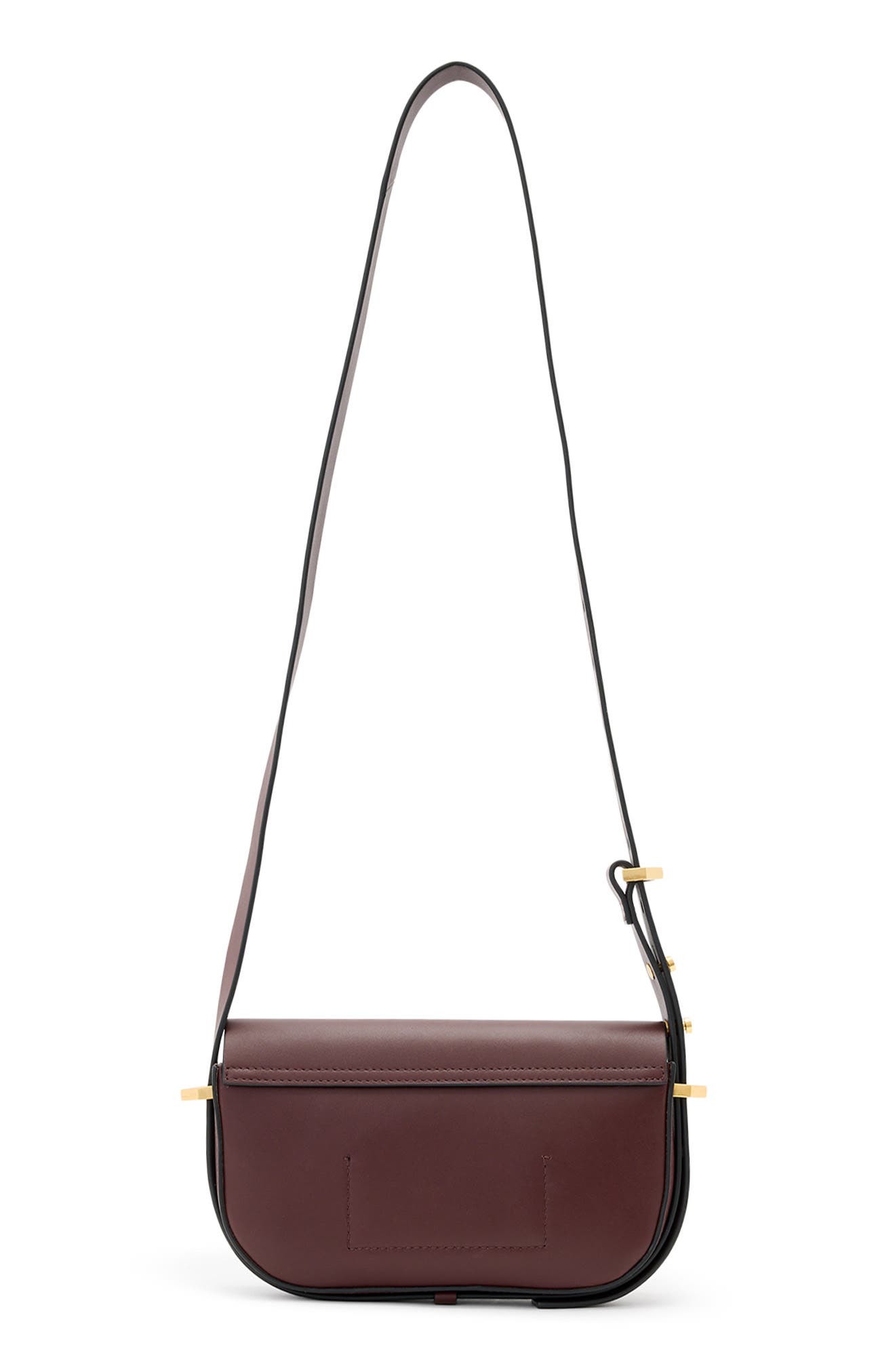 AllSaints Etta Leather Crossbody Bag, Alternate, color, Dark Red