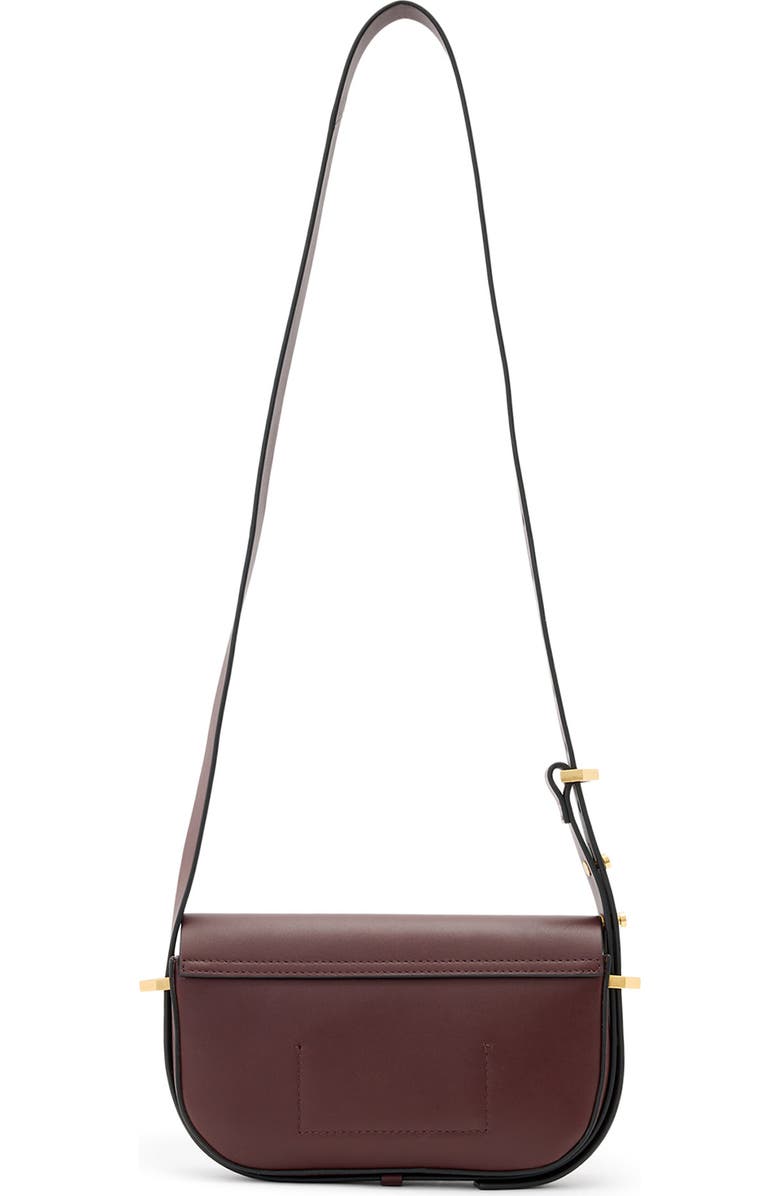AllSaints Etta Leather Crossbody Bag, Alternate, color, Dark Red