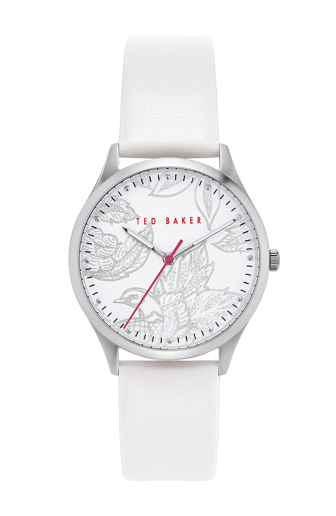 Ted Baker Women's Belgravia White Leather Strap Watch, 36mm