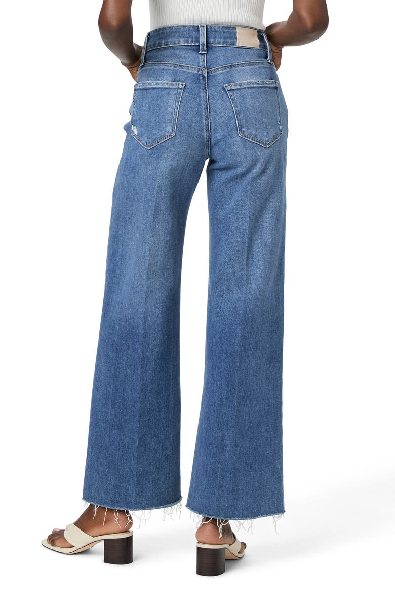 PAIGE Anessa High Waist Raw Hem Wide Leg Ankle Jeans, Alternate, color, 