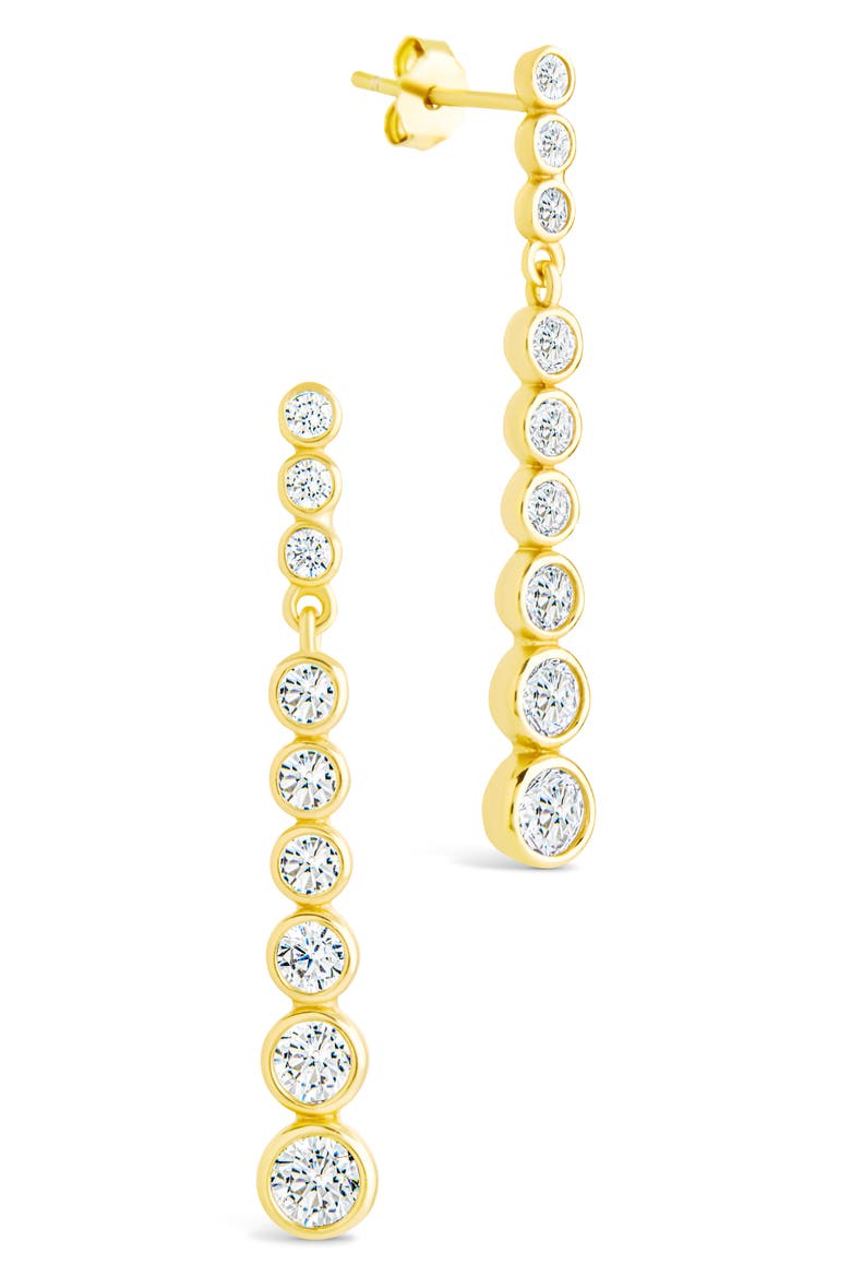 Ianthe Brillient Cubic Zirconia Drop Earrings, Main, color, GOLD
