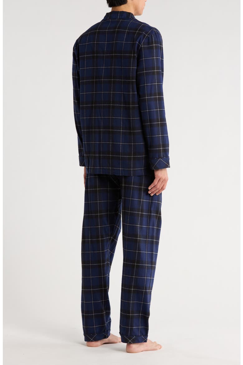 Holiday Homecoming Cotton Flannel Pajamas, Alternate, color, COBALT/ BLACK