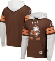 '47 Men's '47 Brown Cleveland Browns Throwback Double Header Blitz Cornerback Pullover Hoodie
