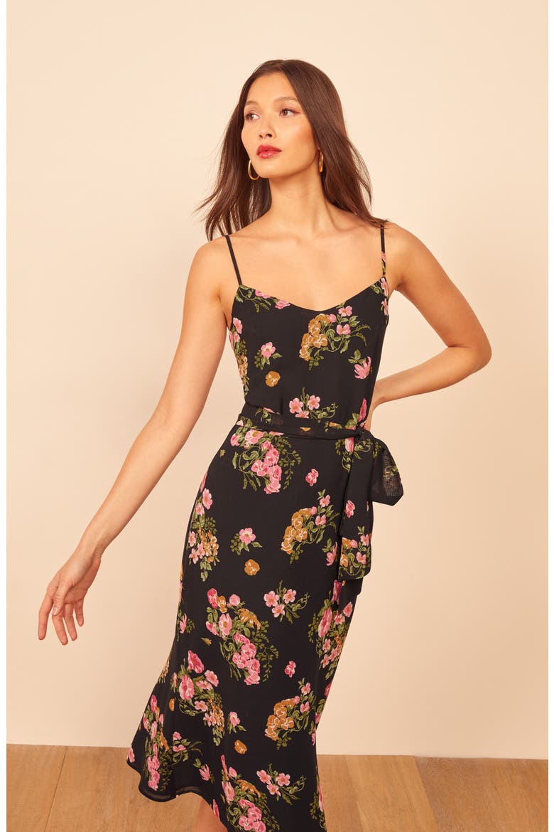 Watson Tie Waist Slipdress, Alternate, color, CARMELINA