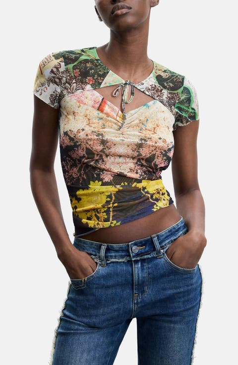 Cutout Mesh T-Shirt