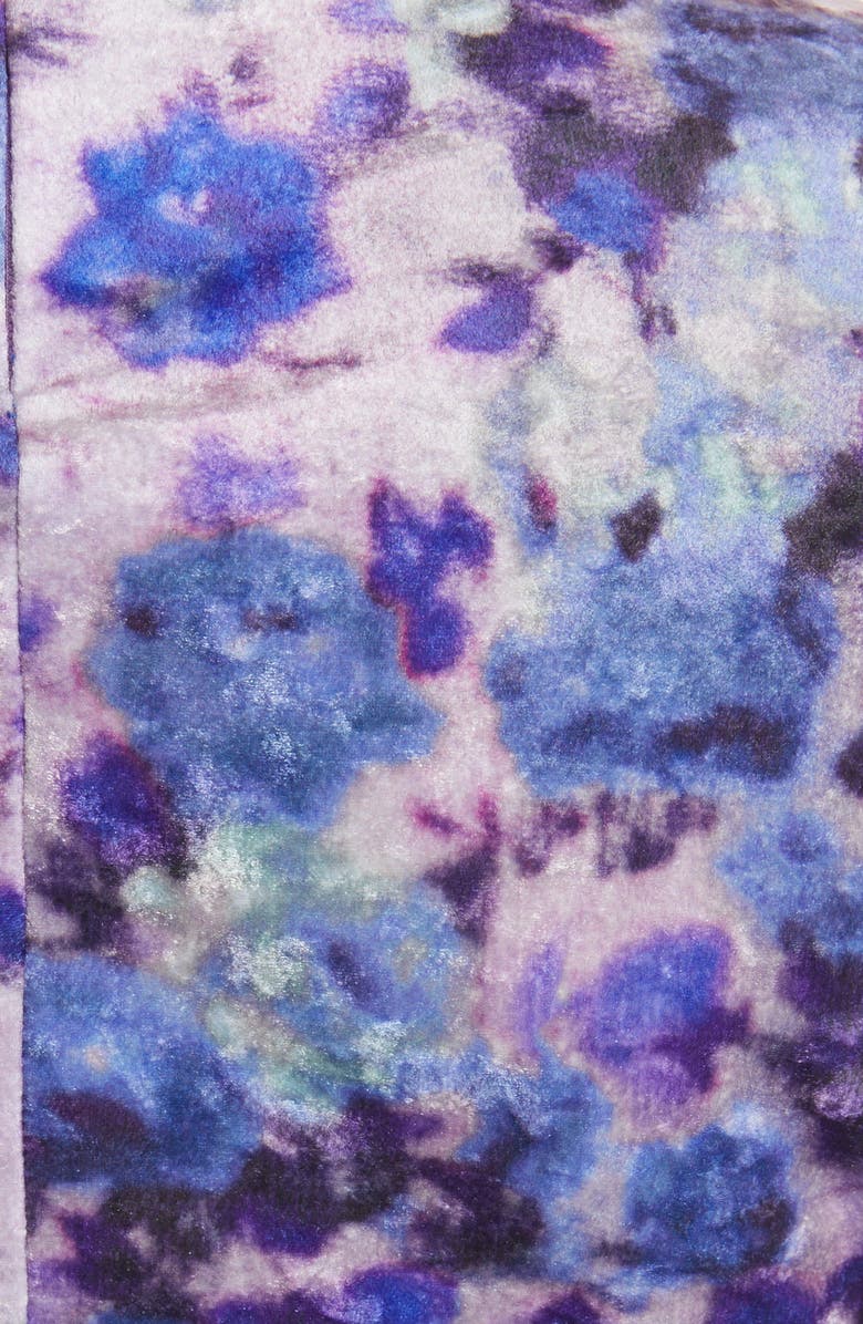 Isabel Marant Gram Floral Long Sleeve Crushed Velvet Minidress, Alternate, color, 